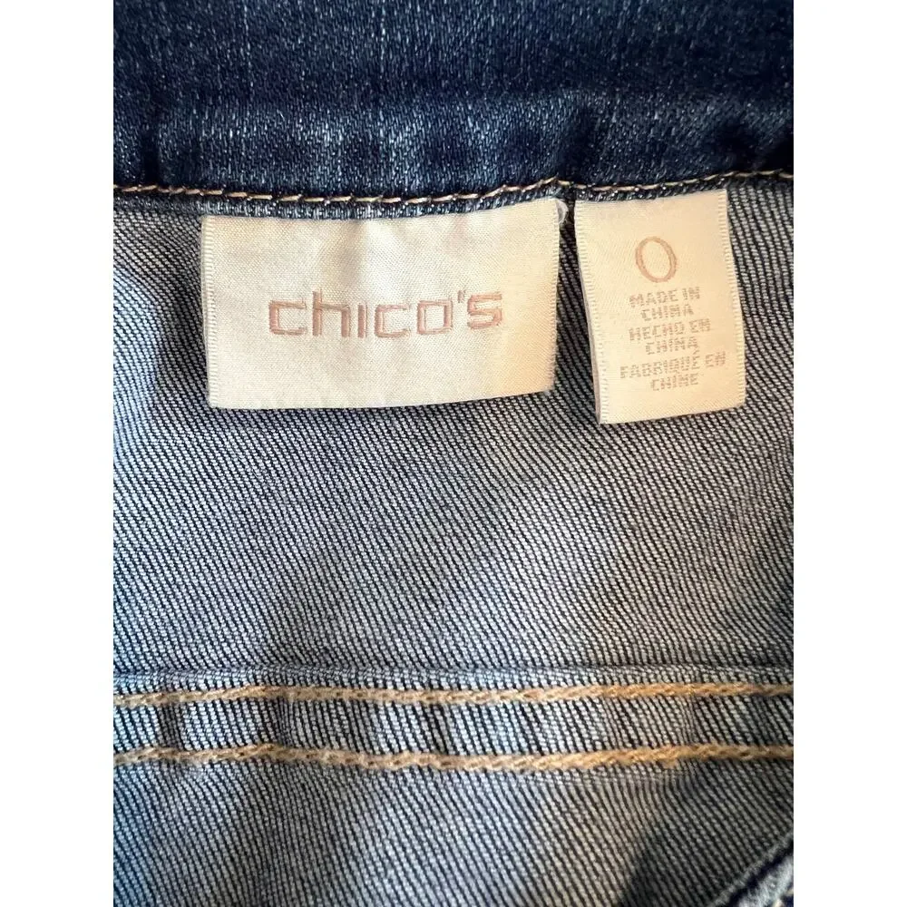 Chicos Stretch Denim Jean Jacket S